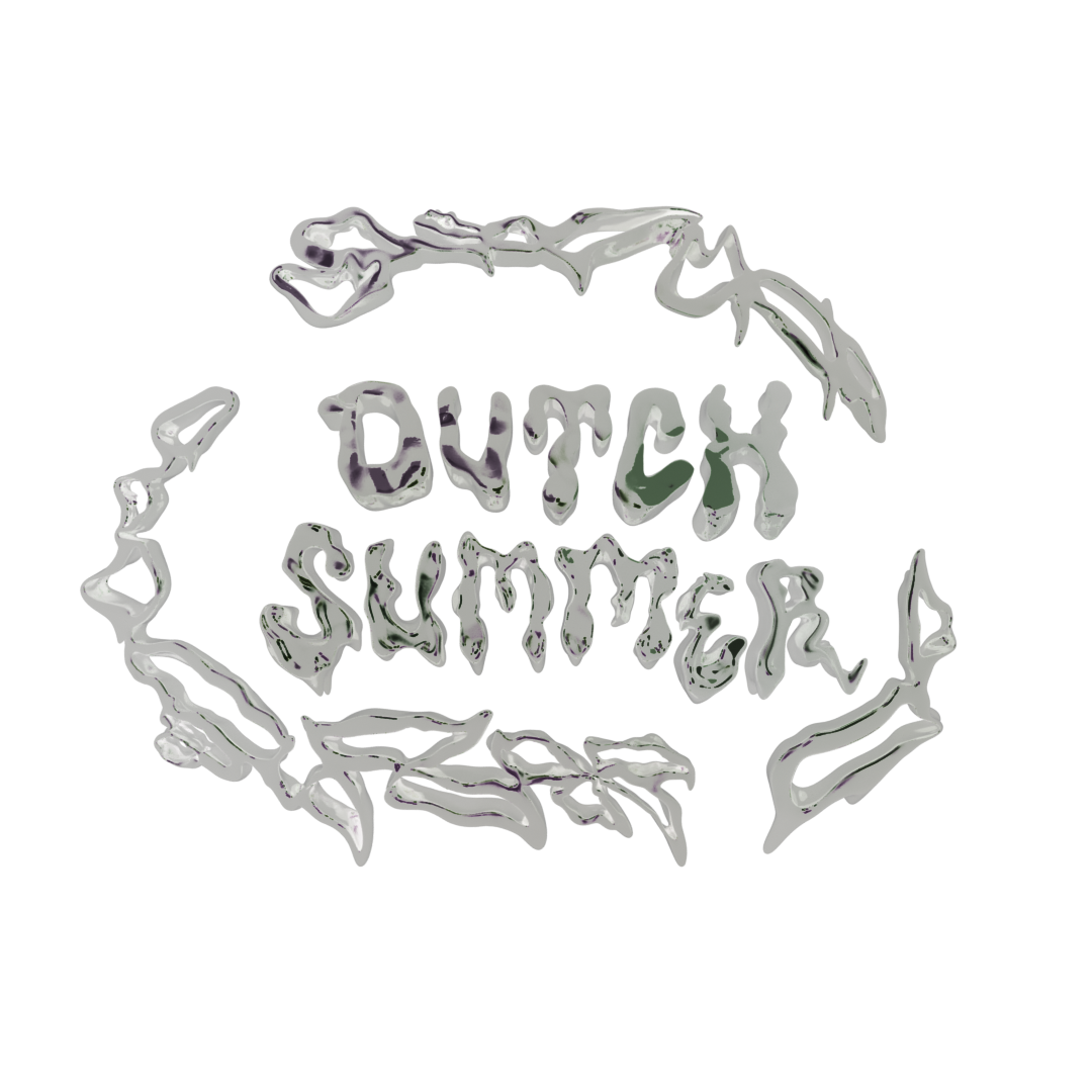 the dutch summer wordmark in chrome, thorned lettering