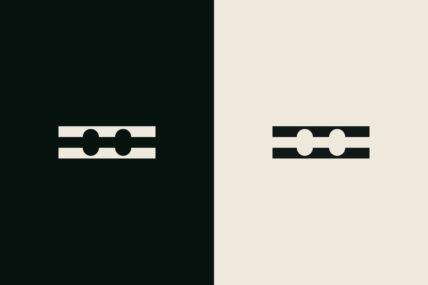 the gelijk merkteken, an equals sign of two flat bars with the arches carved out, chalk on water and roet on chalk
