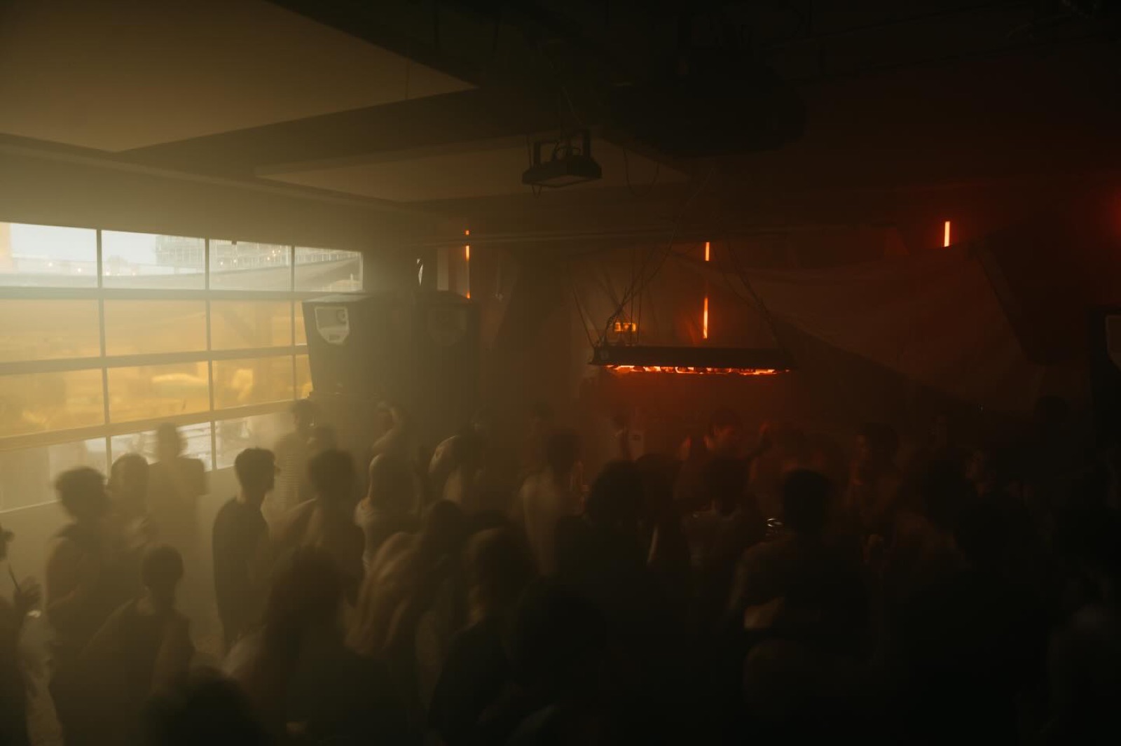 the final dance at multipla, daylight through the windows into the haze, day into night